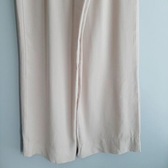 New JOE FRESH / Wide Leg Belted Trousers Light Cream Beige Sz 12 - Picture 7 of 10